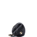 CC in Love Heart Chain Necklace Zip Coin Purse Quilted Lambskin