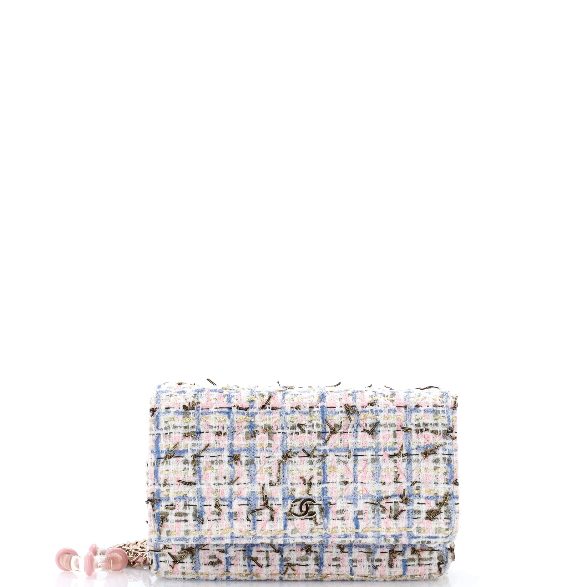 Charms Wallet on Chain Quilted Tweed
