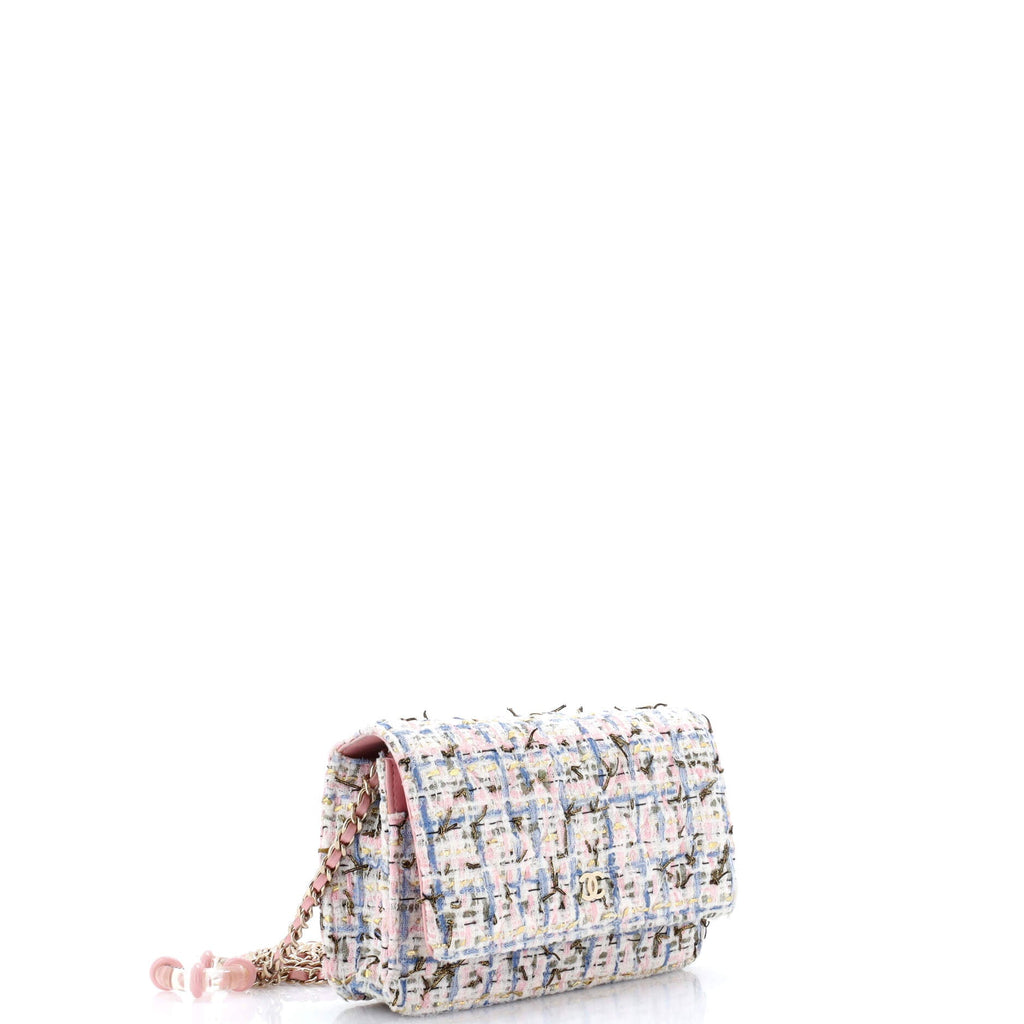 Charms Wallet on Chain Quilted Tweed
