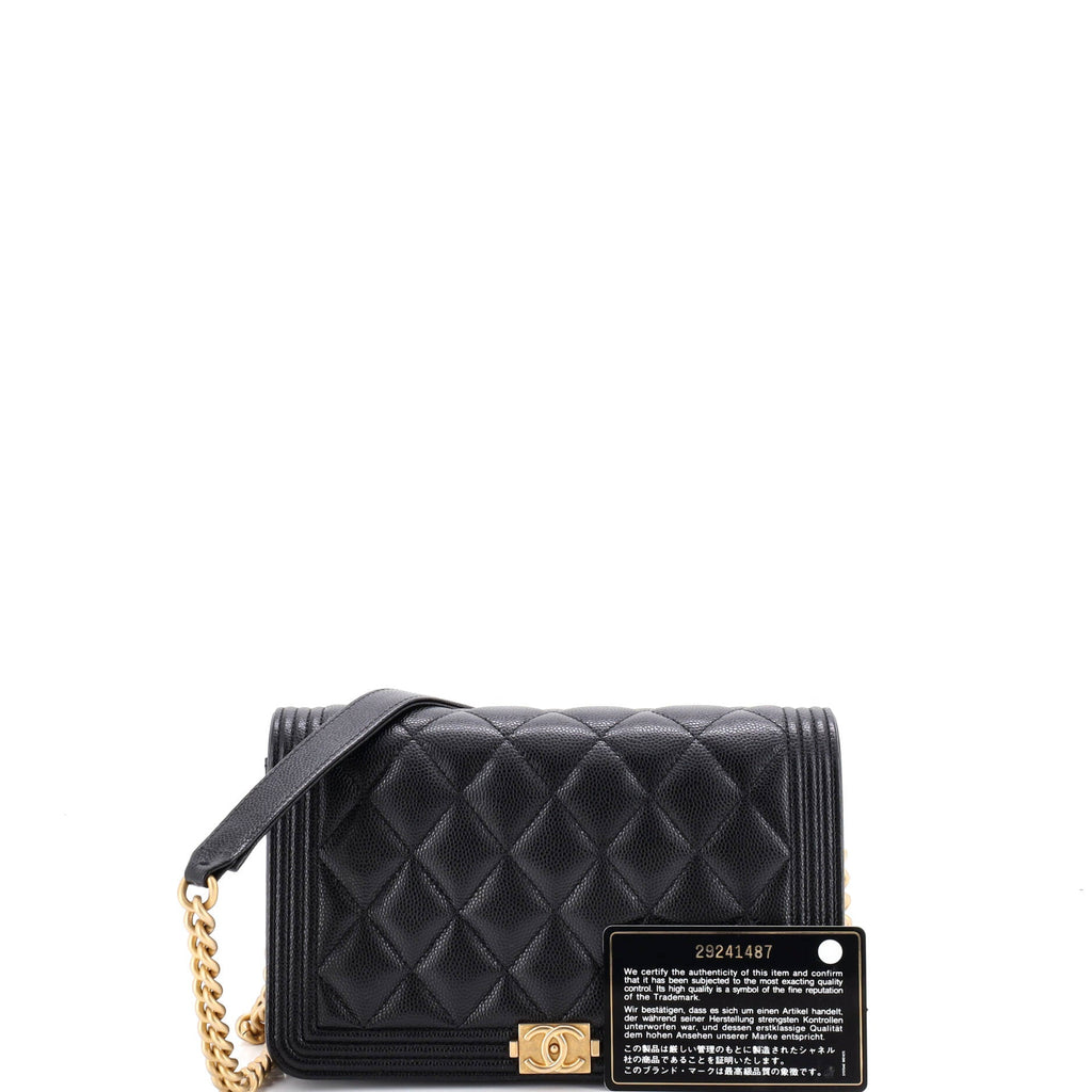 Boy Wallet on Chain Quilted Caviar