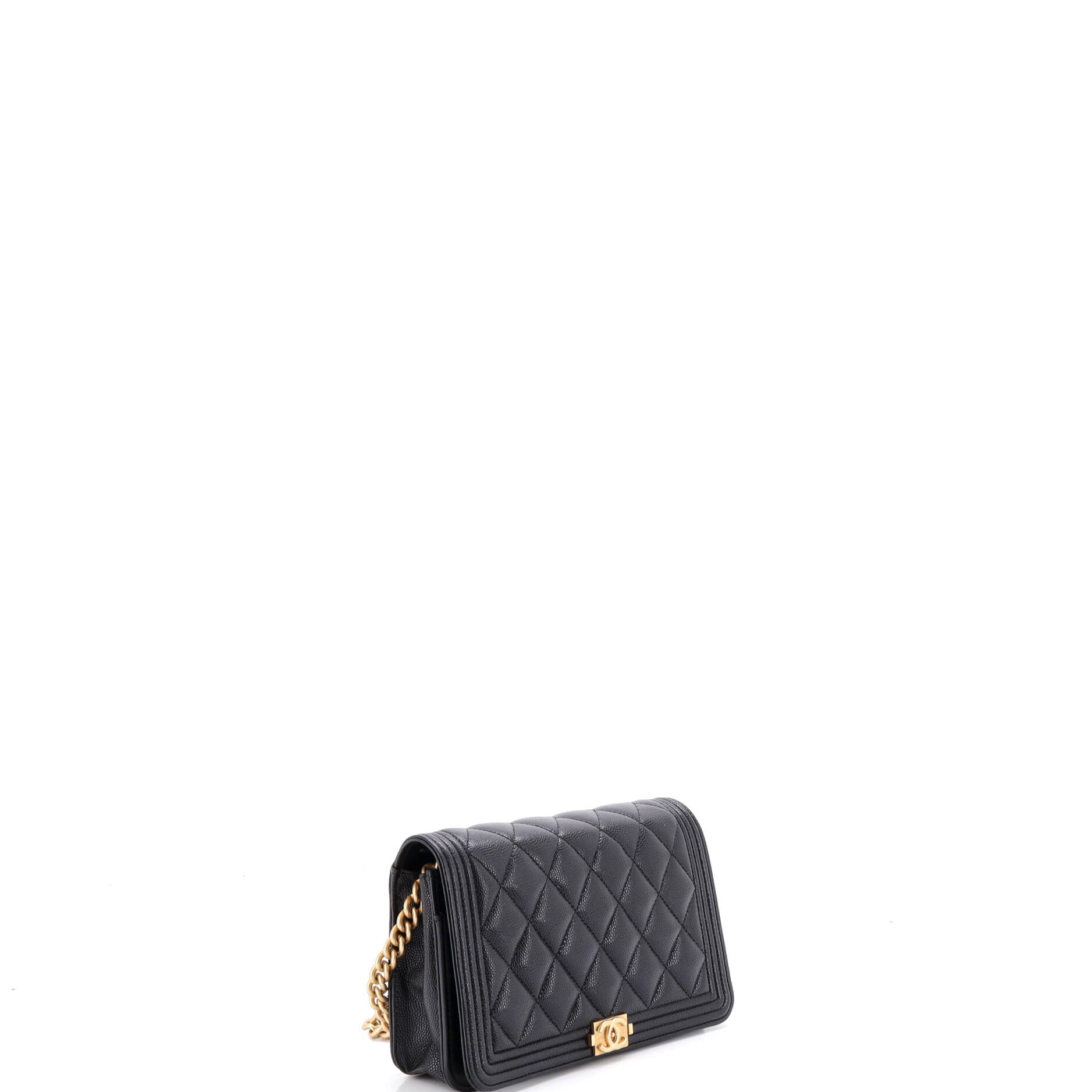 Boy Wallet on Chain Quilted Caviar