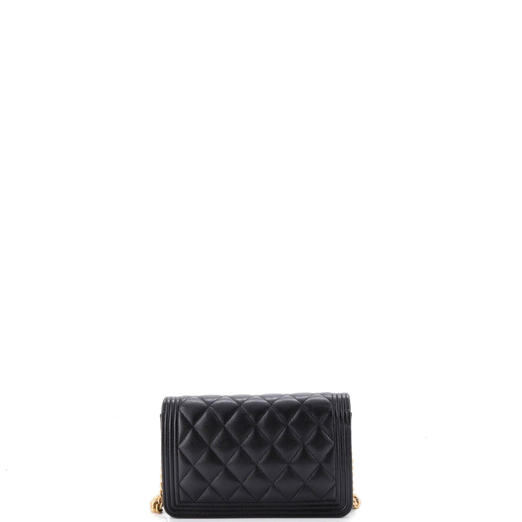 Boy Wallet on Chain Quilted Caviar