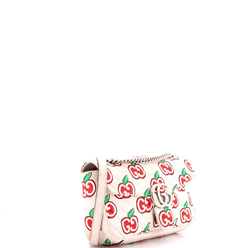 GG Marmont Flap Bag Printed Diagonal Quilted Leather Small