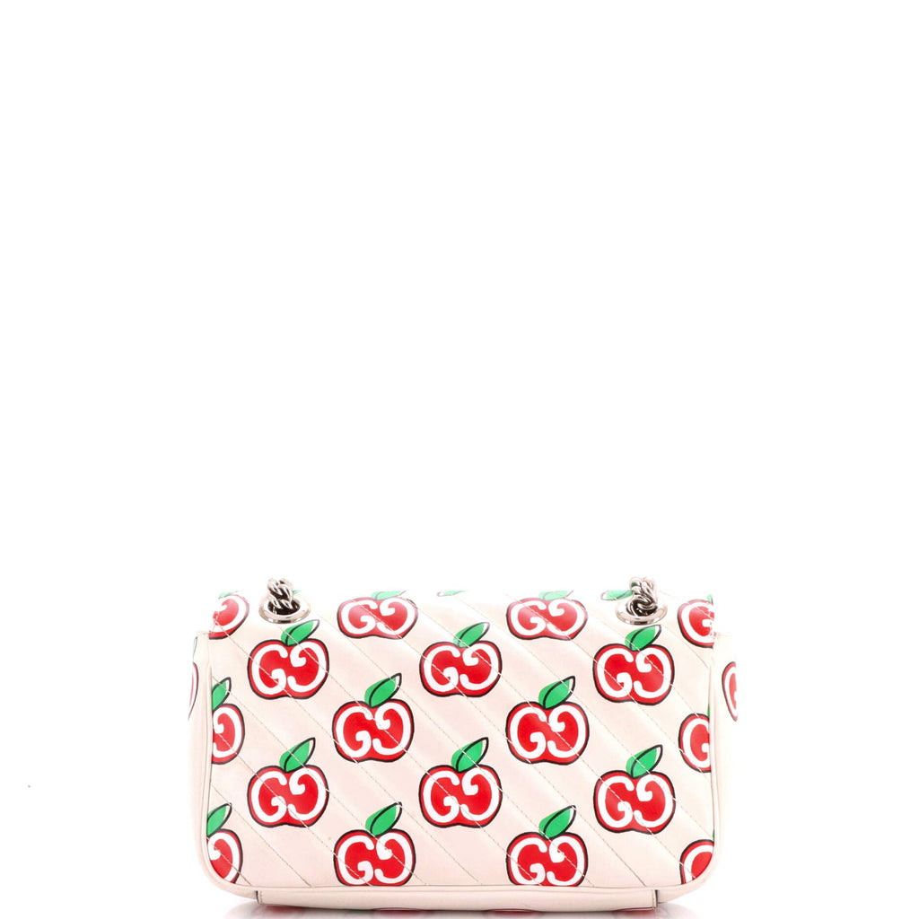 GG Marmont Flap Bag Printed Diagonal Quilted Leather Small