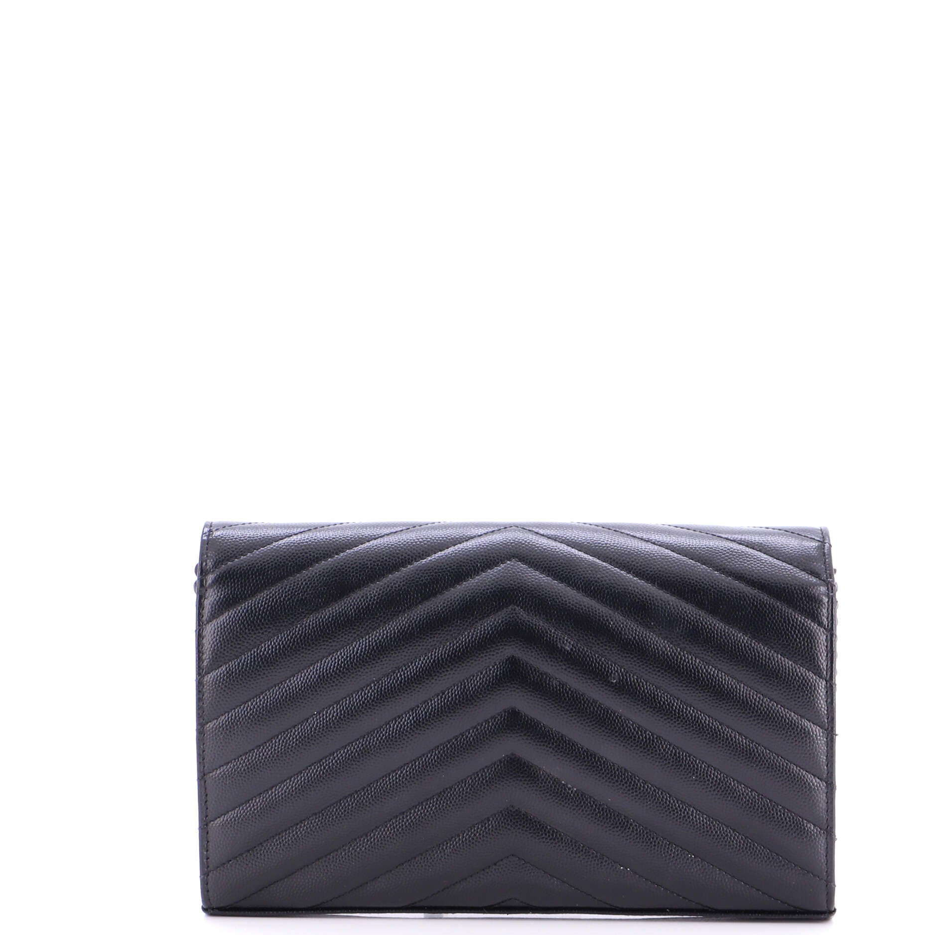 Classic Monogram Wallet on Chain Matelasse Chevron Leather Medium