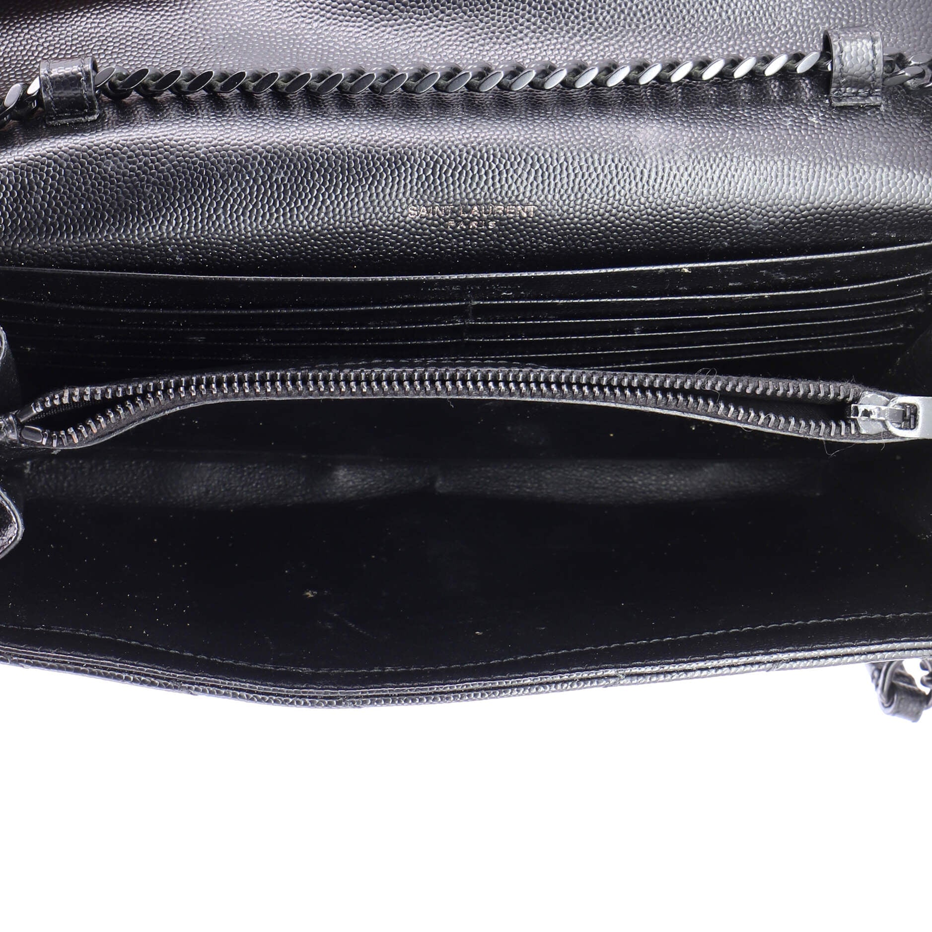 Classic Monogram Wallet on Chain Matelasse Chevron Leather Medium