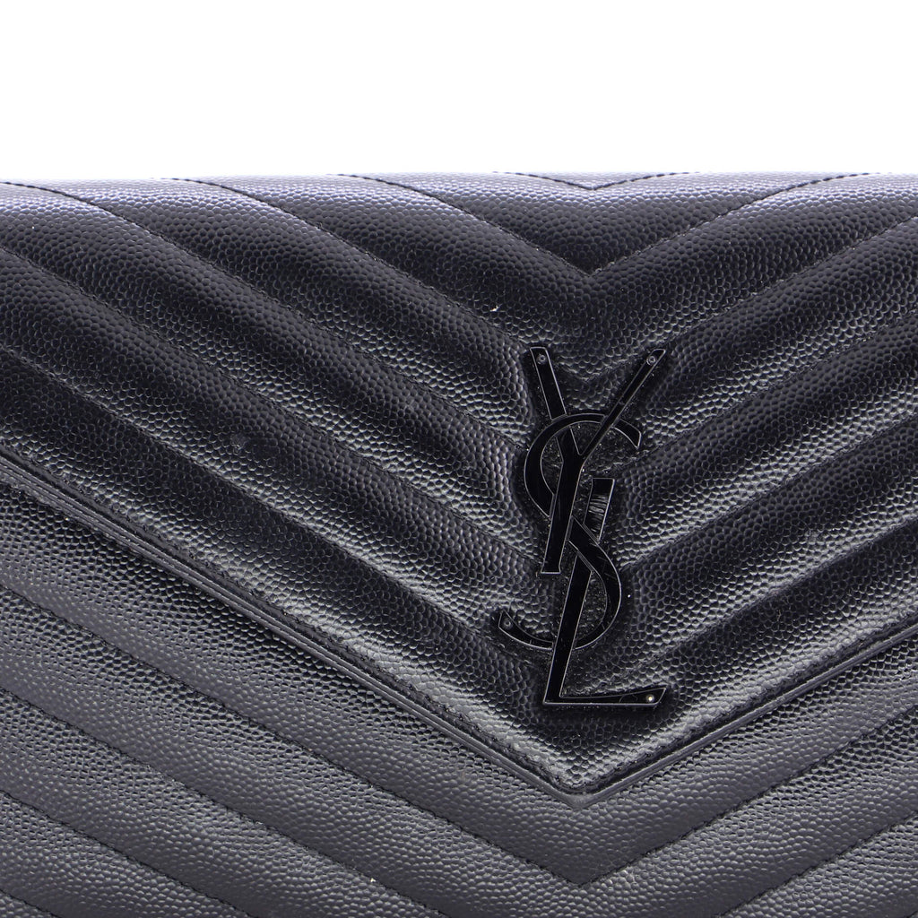 Classic Monogram Wallet on Chain Matelasse Chevron Leather Medium