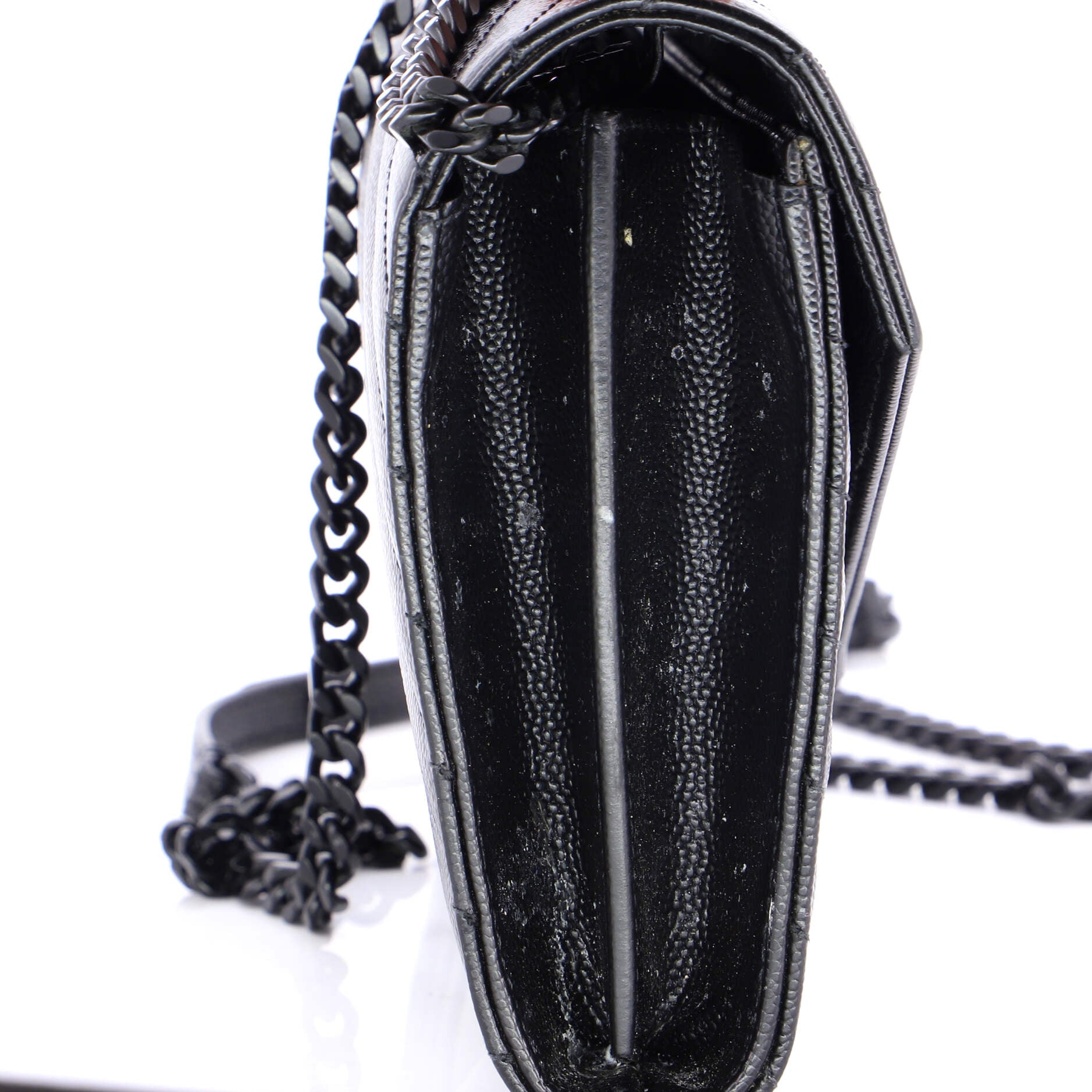 Classic Monogram Wallet on Chain Matelasse Chevron Leather Medium