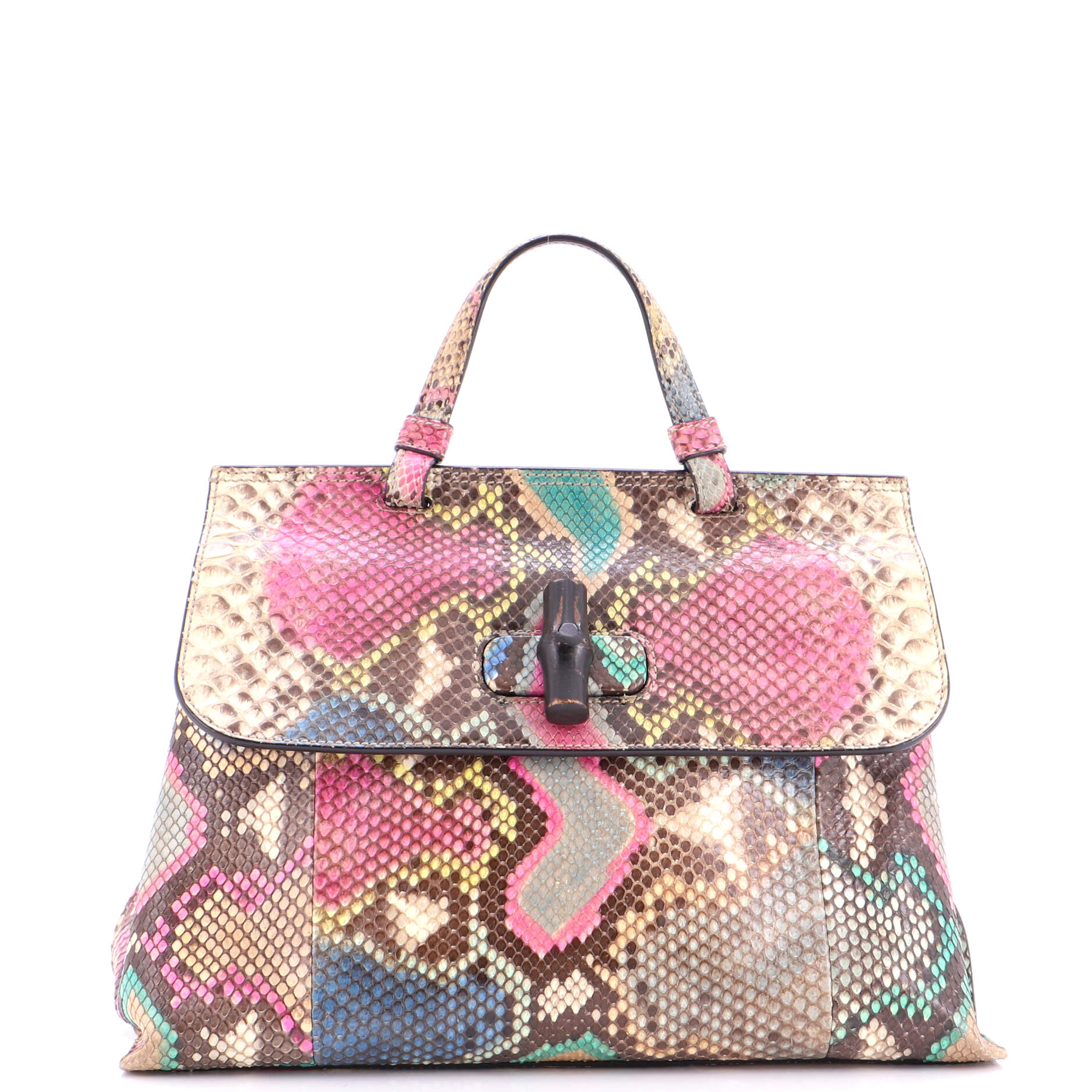 Bamboo Daily Top Handle Bag Python Medium