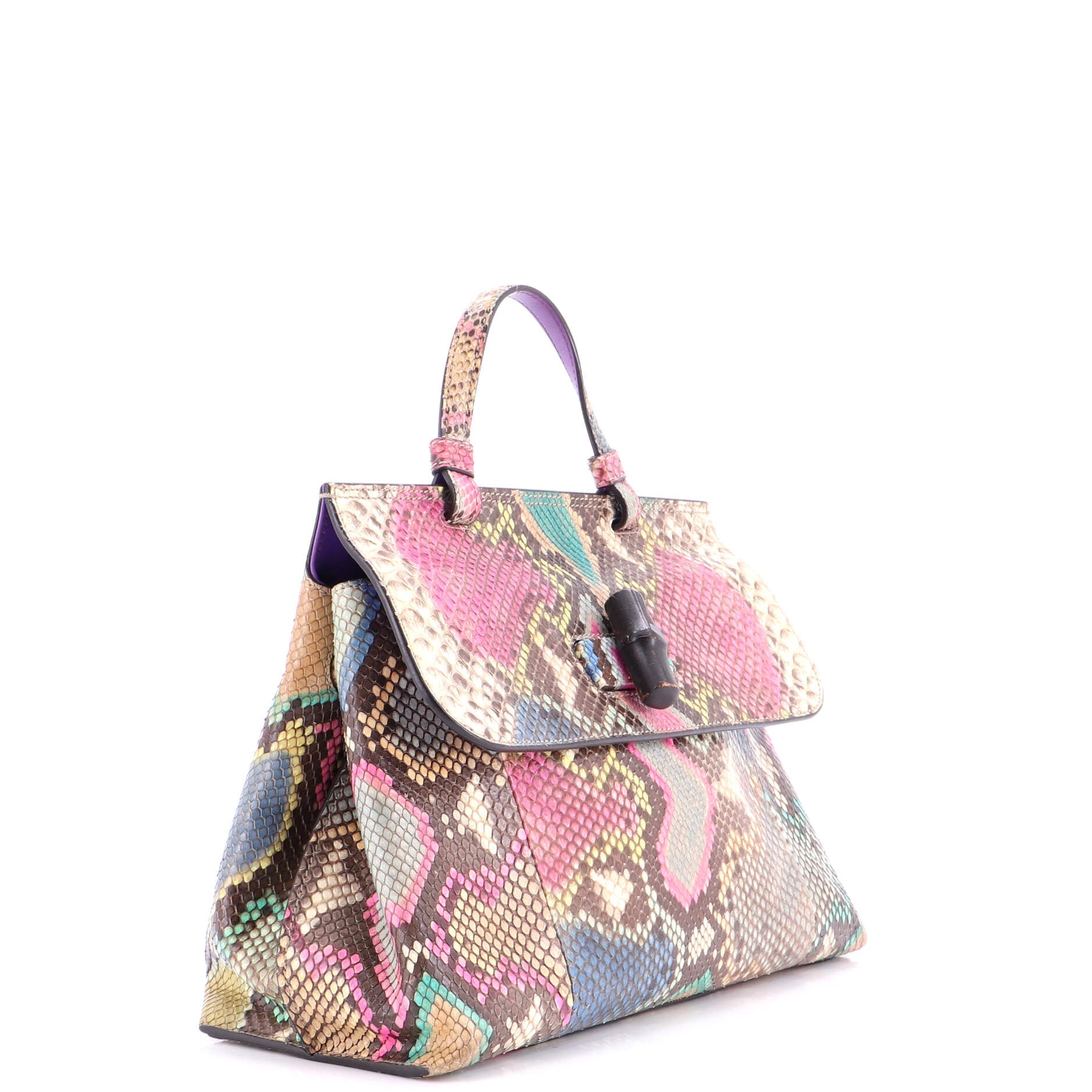 Bamboo Daily Top Handle Bag Python Medium