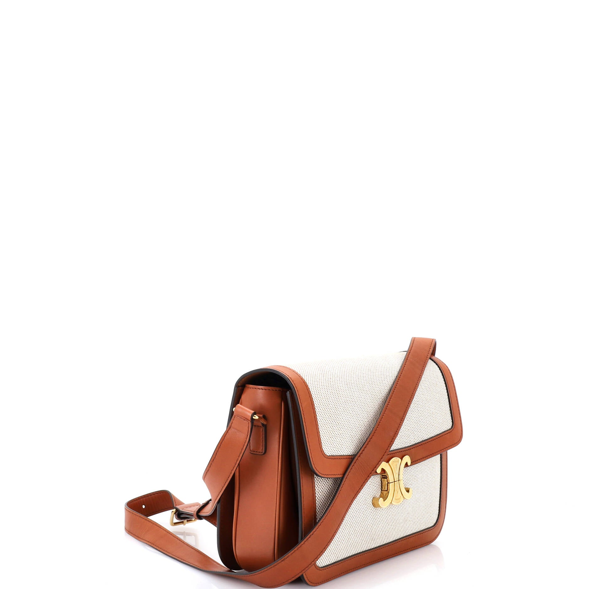 Triomphe Shoulder Bag Canvas with Leather Medium
