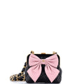 Bow Frame Clutch With Chain Quilted Patent with Lambskin Mini