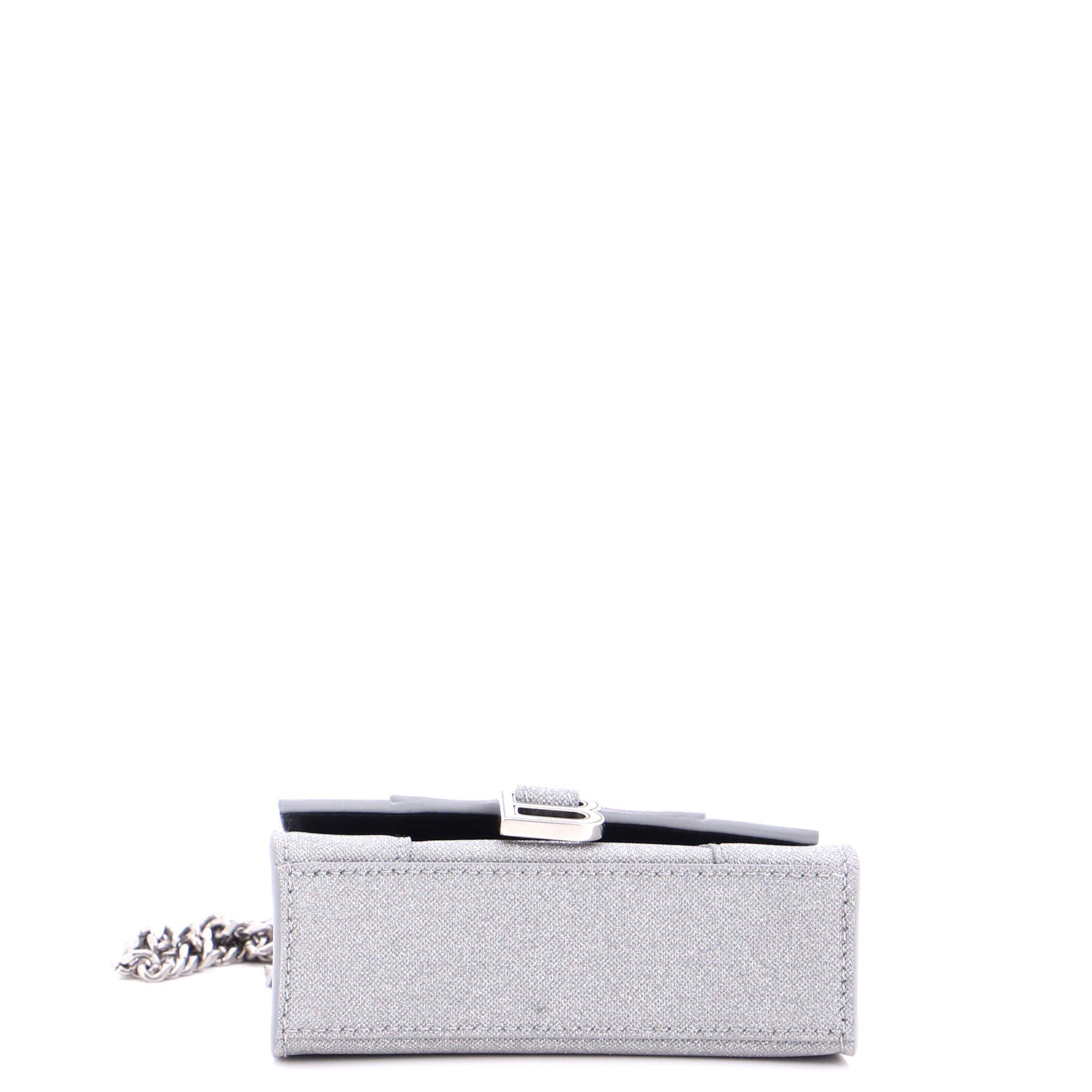 Hourglass Top Handle Bag Glitter Leather Mini