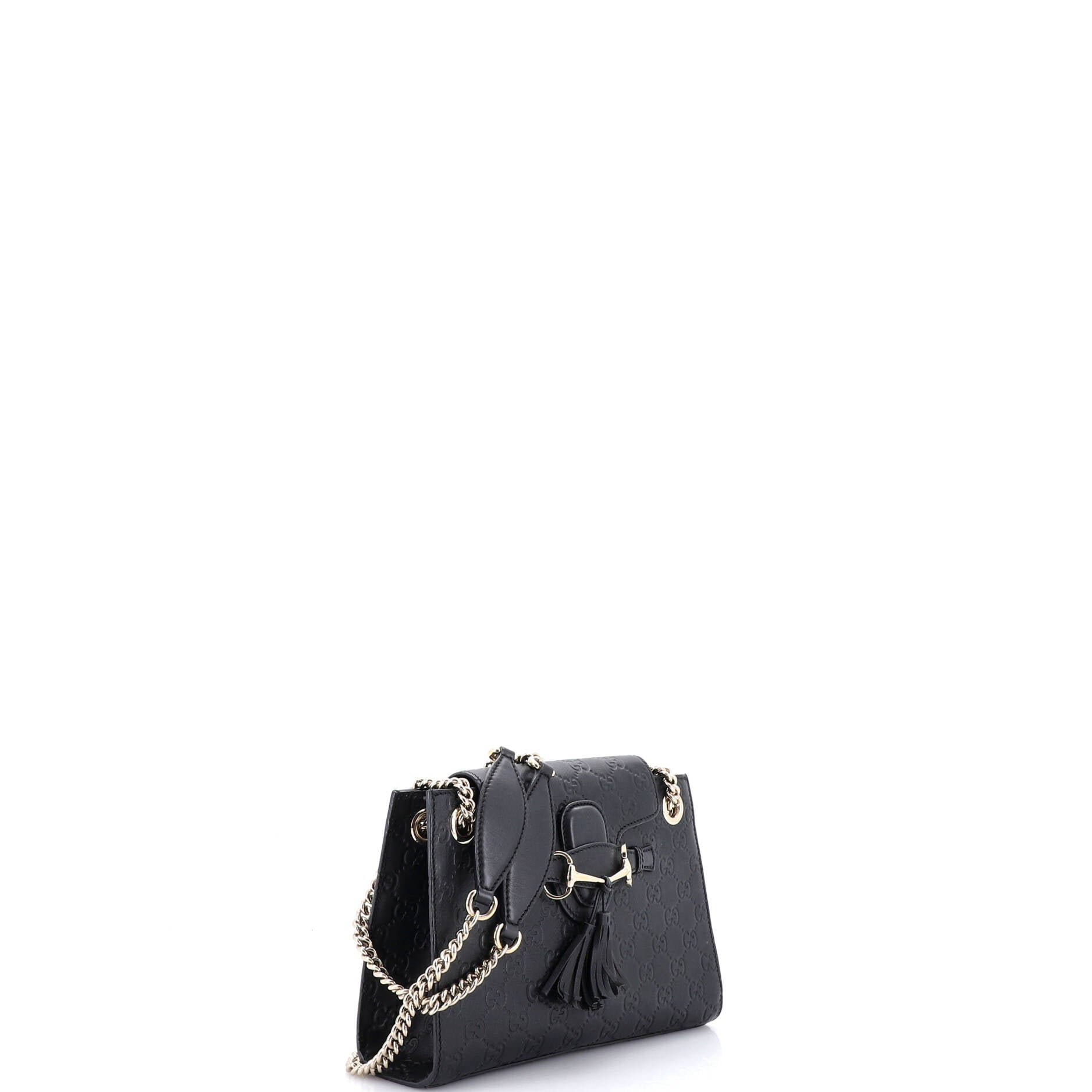 Emily Chain Flap Shoulder Bag Guccissima Leather Small