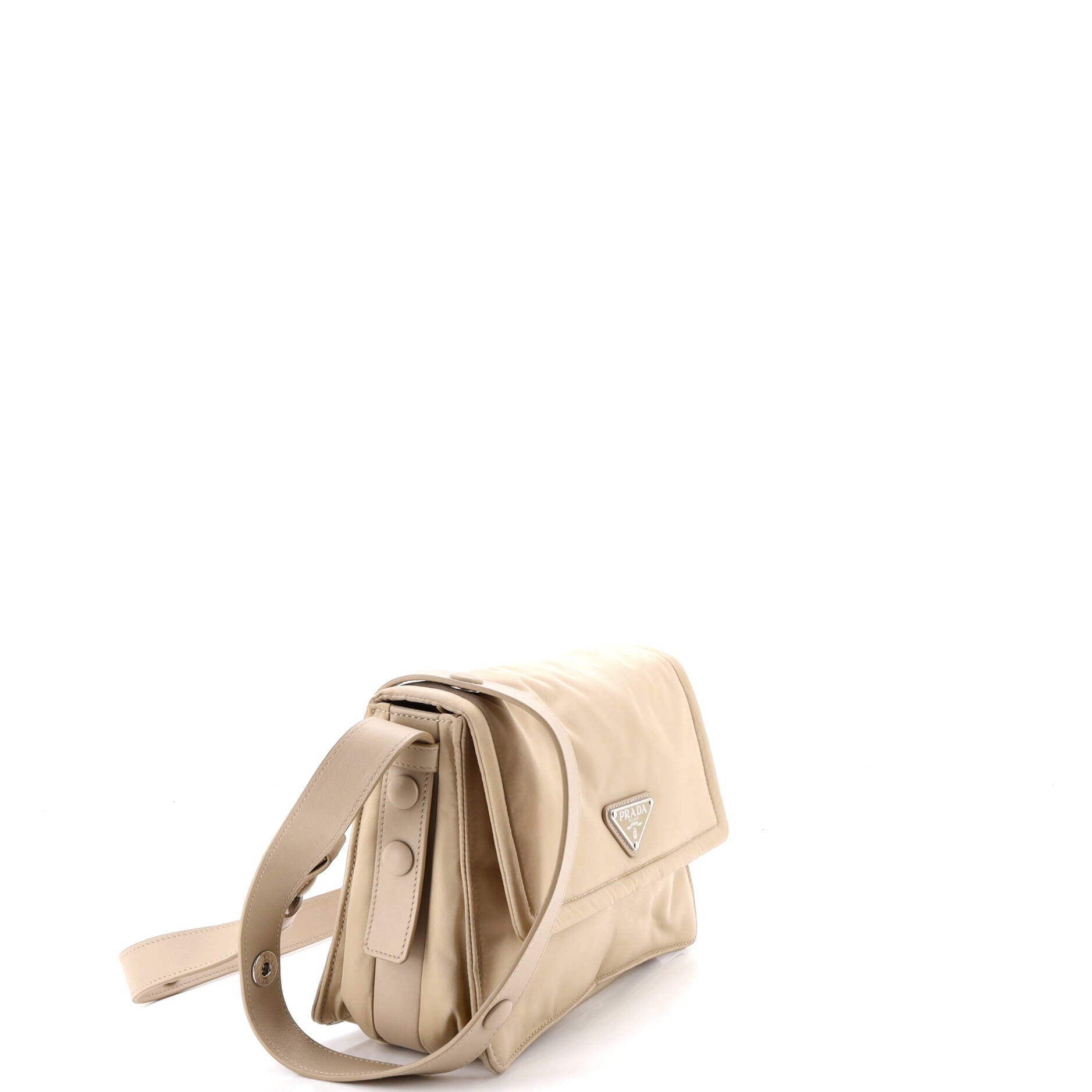 Padded Flap Shoulder Bag Re-Nylon Small