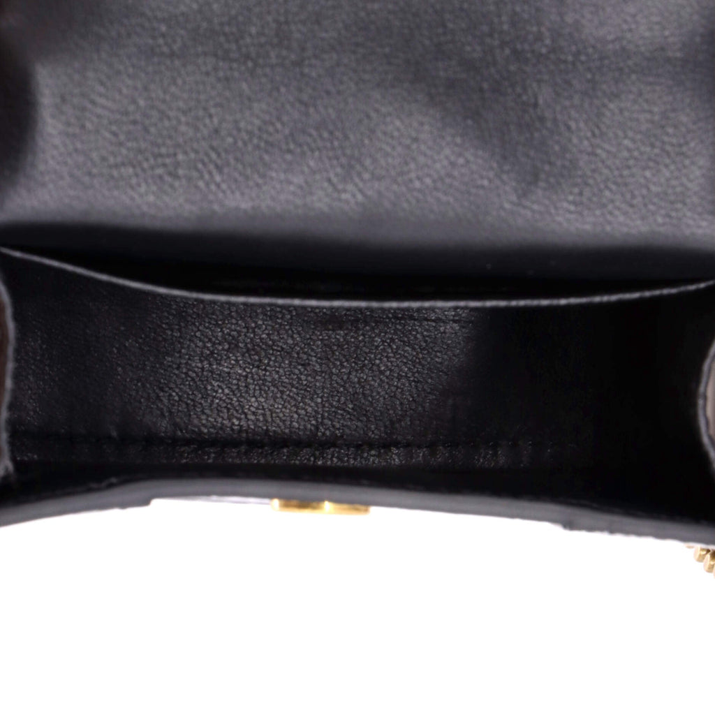 Hourglass Chain Top Handle Bag Crocodile Embossed Leather Mini