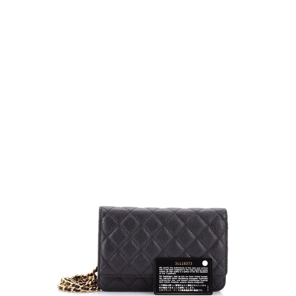 Wallet on Chain Quilted Caviar