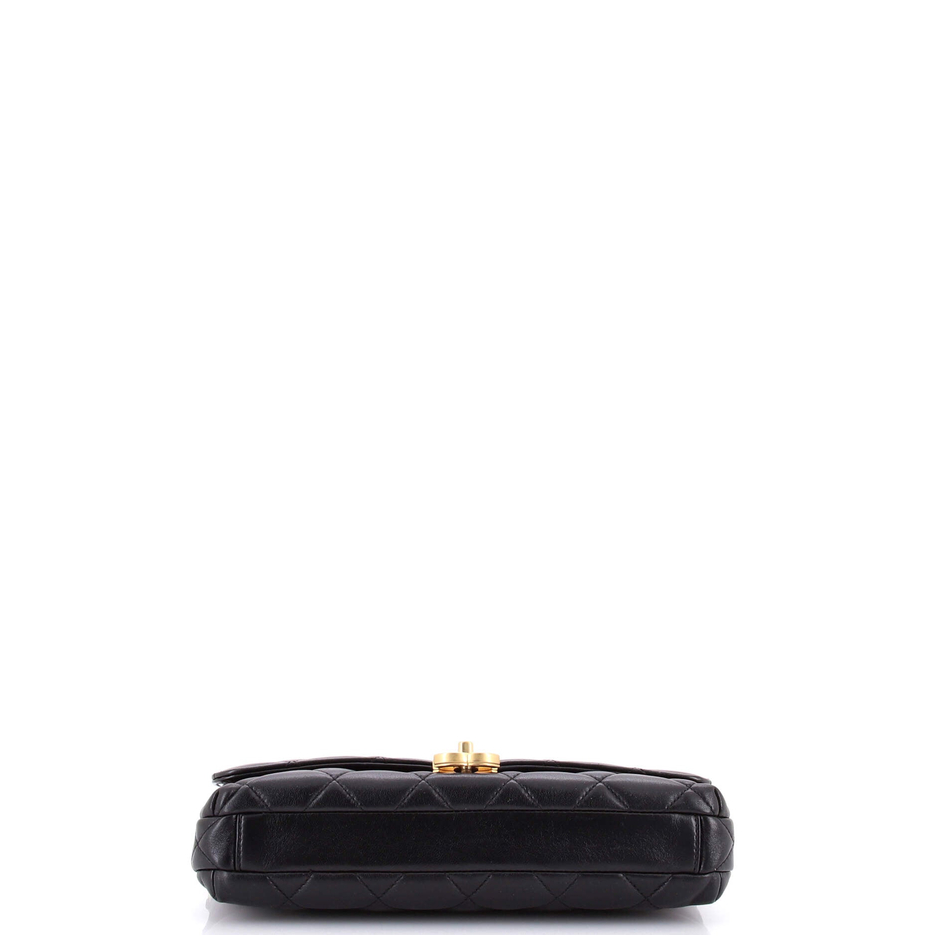 Logo Chains Flap Clutch with Chain Quilted Lambskin with Faux Pearls and Crystals
