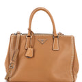 Galleria Double Zip Tote Stitched Leather Medium