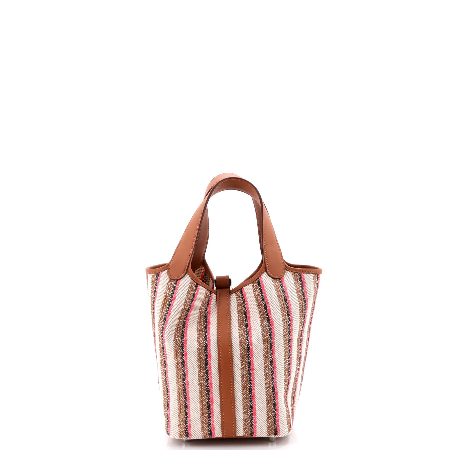 Couverture Lignes Picotin Lock Bag Embroidered Canvas and Swift PM