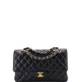 Classic Double Flap Bag Quilted Caviar Medium