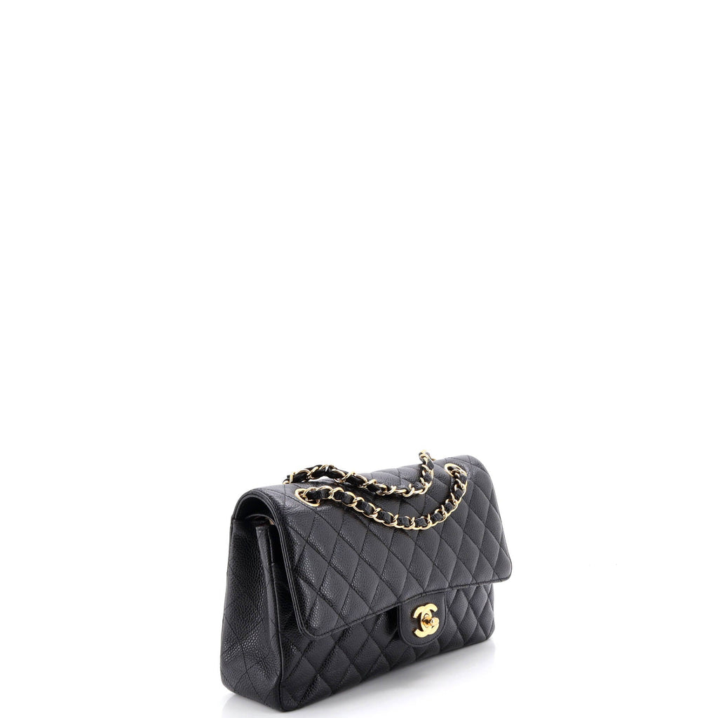 Classic Double Flap Bag Quilted Caviar Medium