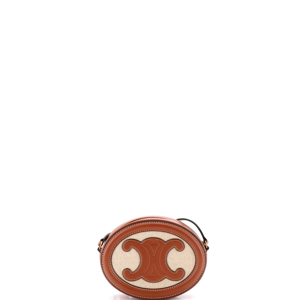 Triomphe Oval Crossbody Bag Canvas and Leather