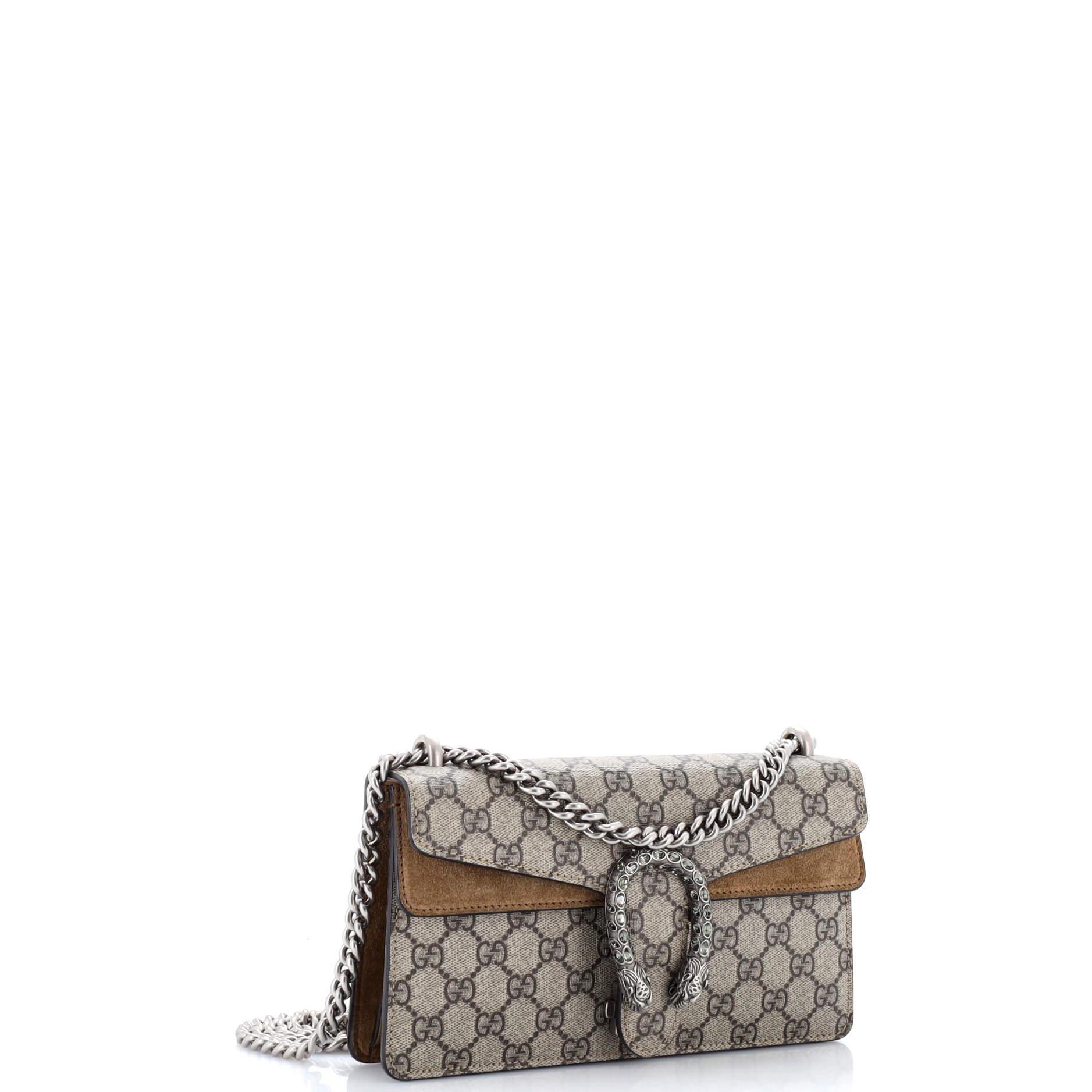 Dionysus Bag GG Coated Canvas with Crystal Embellished Metal Small