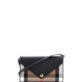 Hannah Envelope Wallet on Strap Leather and House Check Canvas