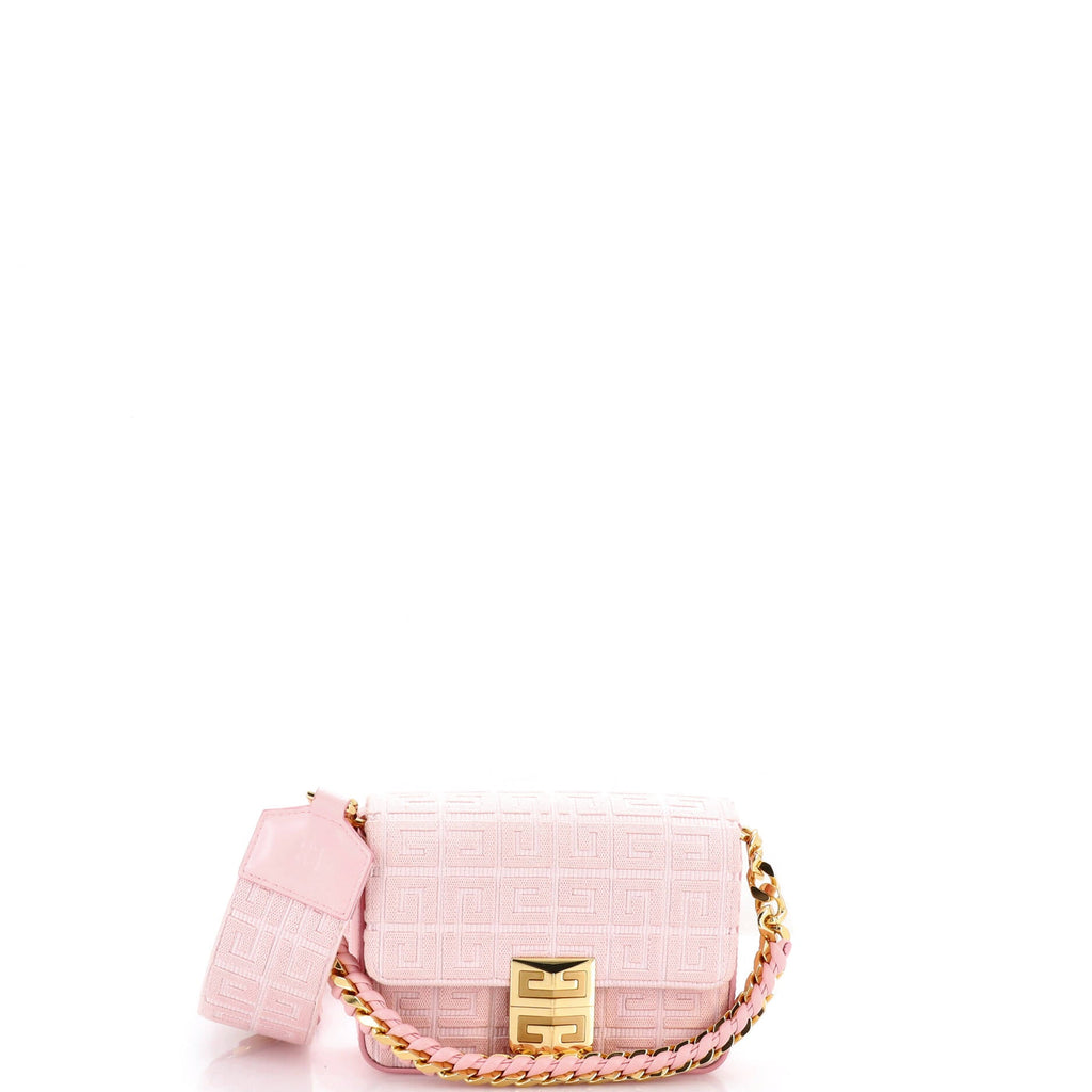 4G Woven Chain Top Handle Bag 4G Canvas Small