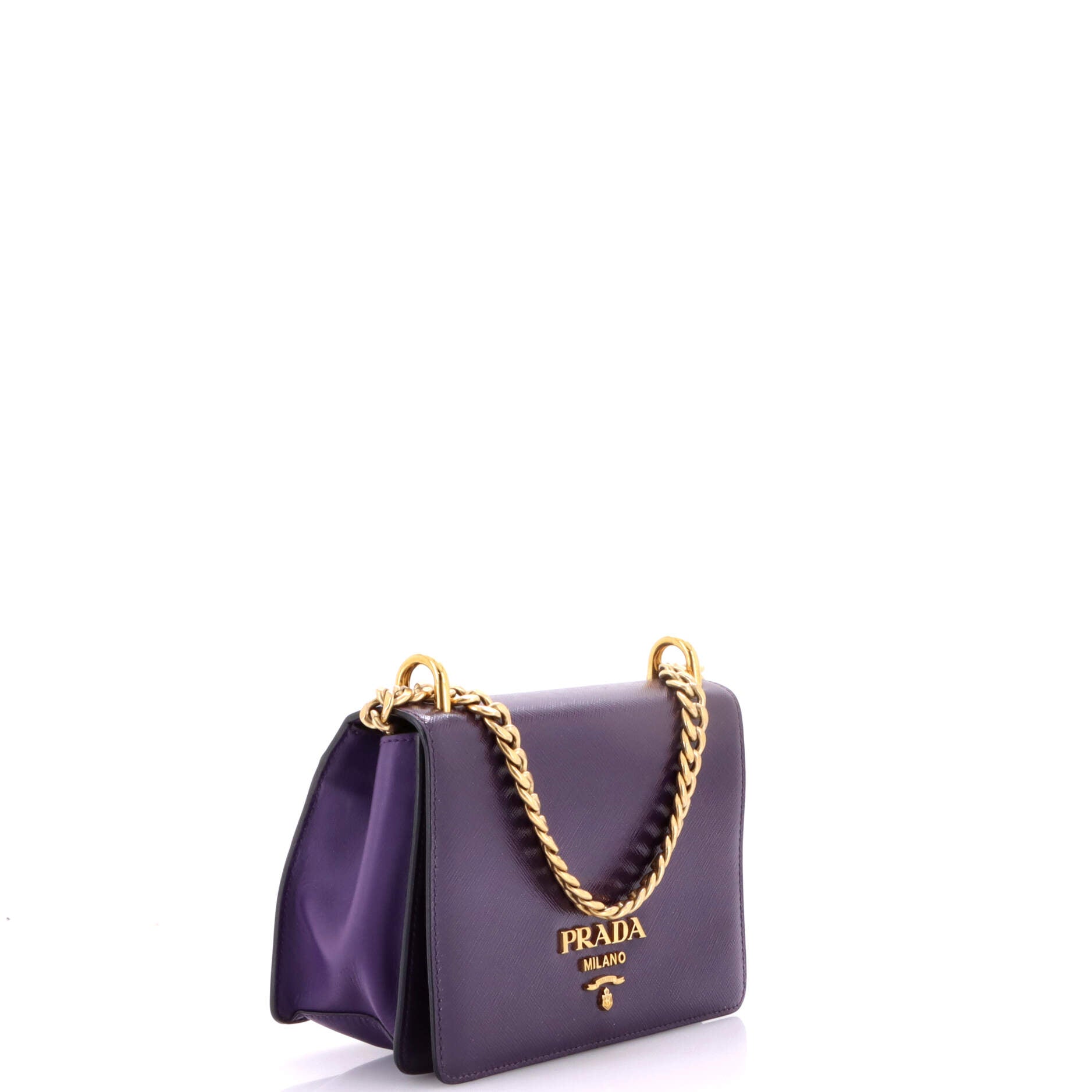 Chain Flap Bag Vernice Saffiano Leather Small