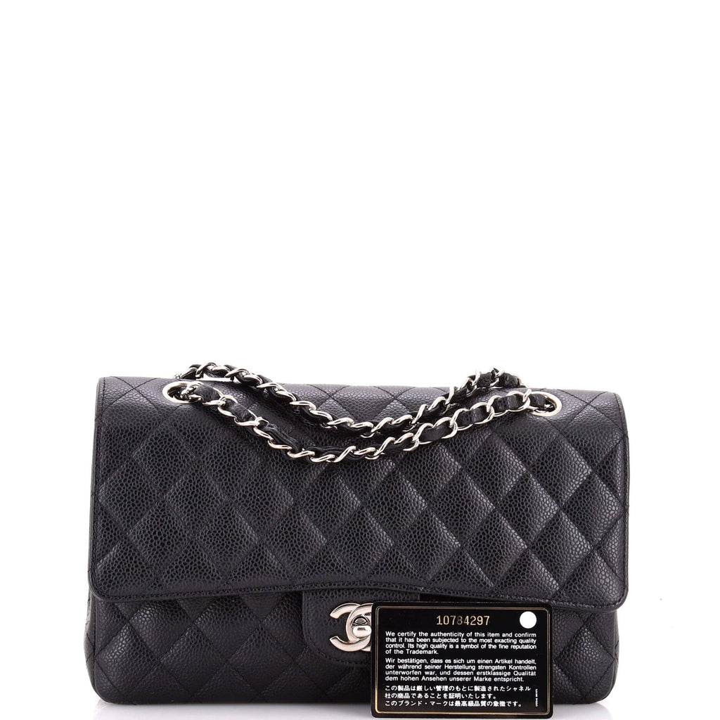 Vintage Classic Double Flap Bag Quilted Caviar Medium