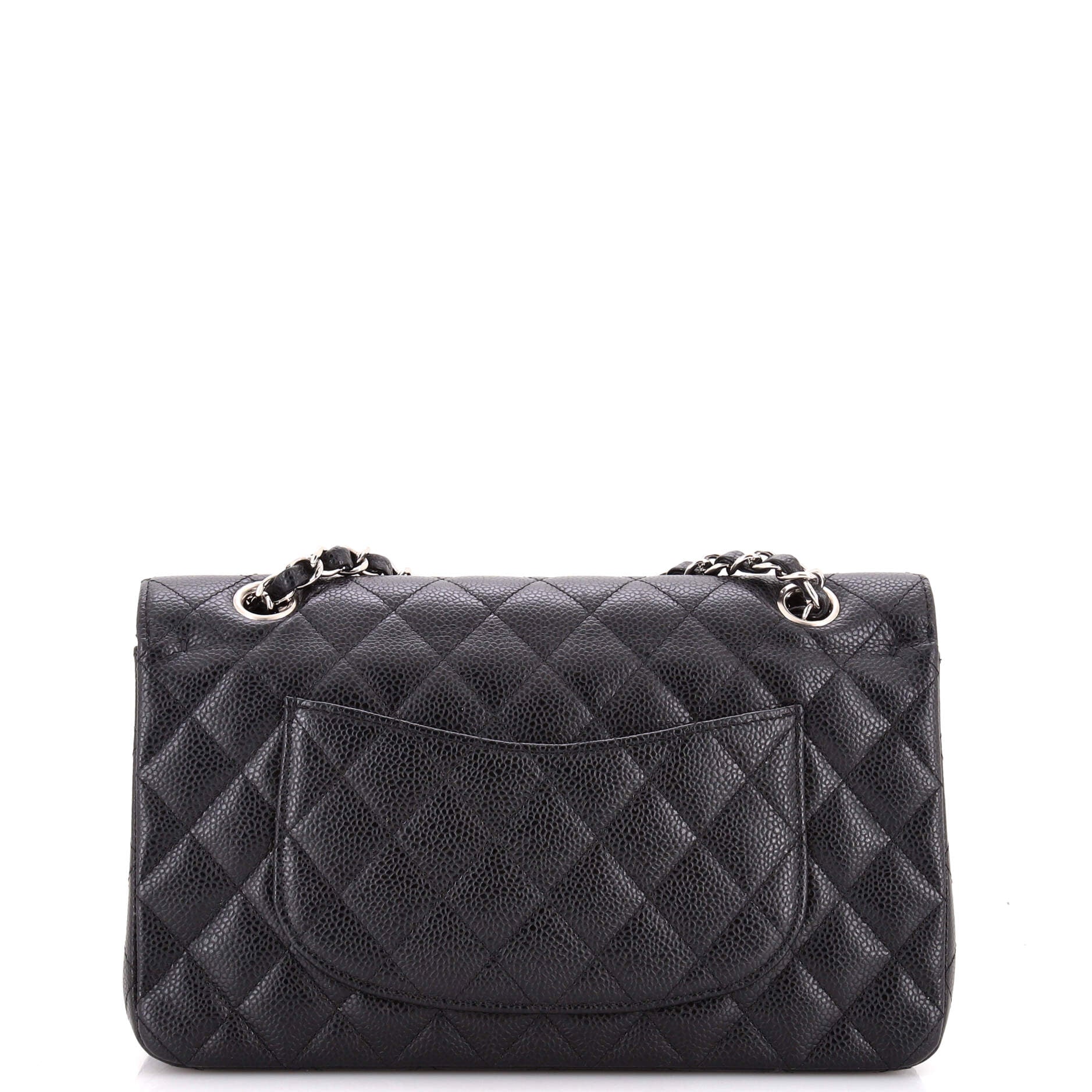 Vintage Classic Double Flap Bag Quilted Caviar Medium