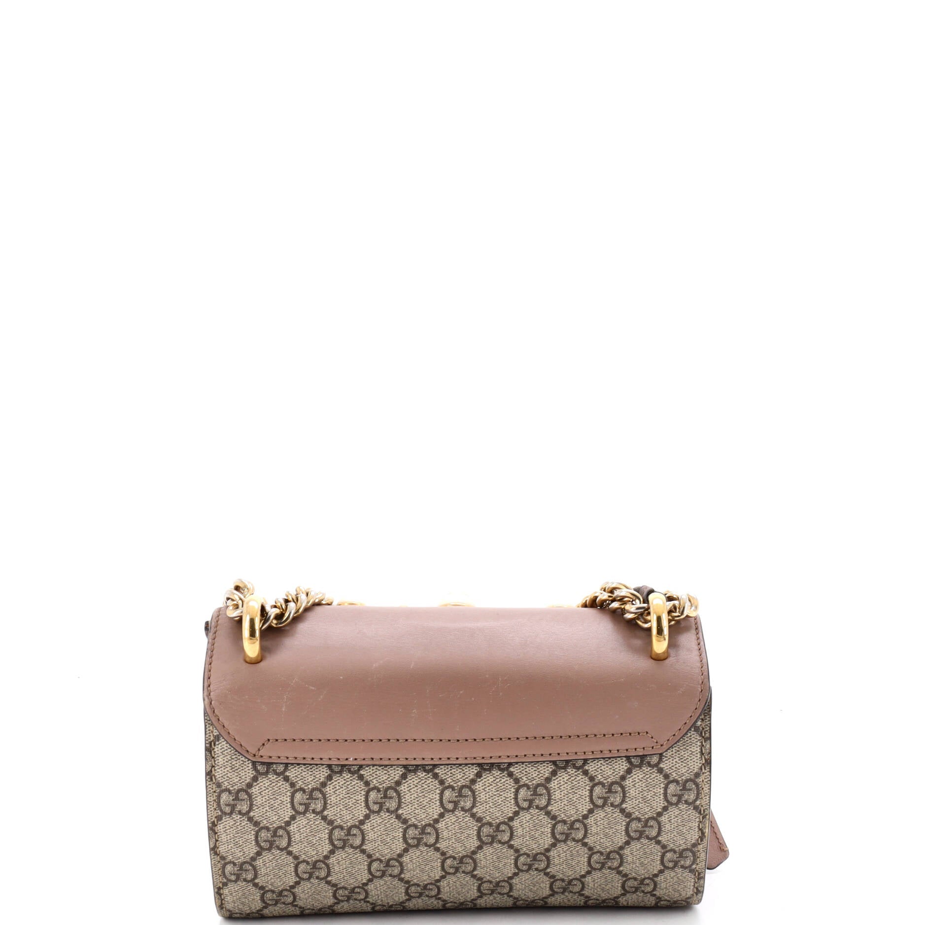 Pearly Padlock Shoulder Bag GG Coated Canvas with Studded Leather Small