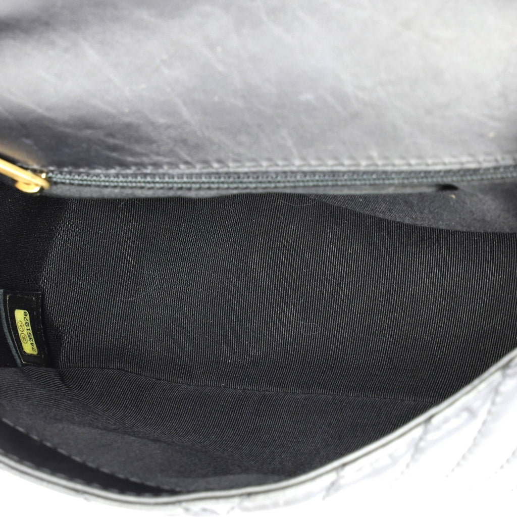 Top Handle Flap Bag Chevron Calfskin Small