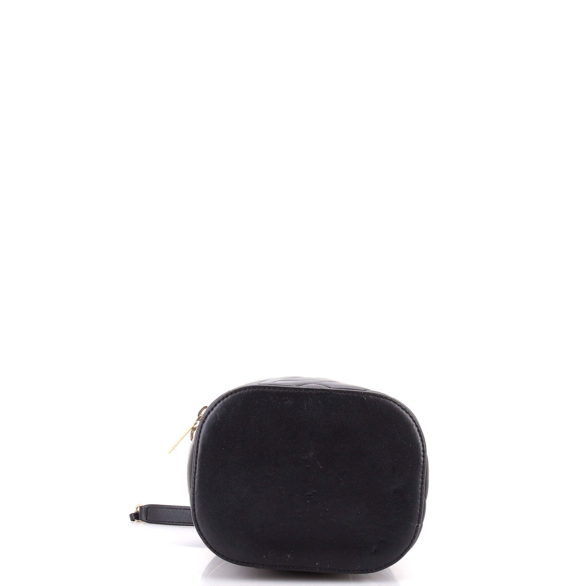 Trendy CC Top Handle Vanity Case Quilted Lambskin Small