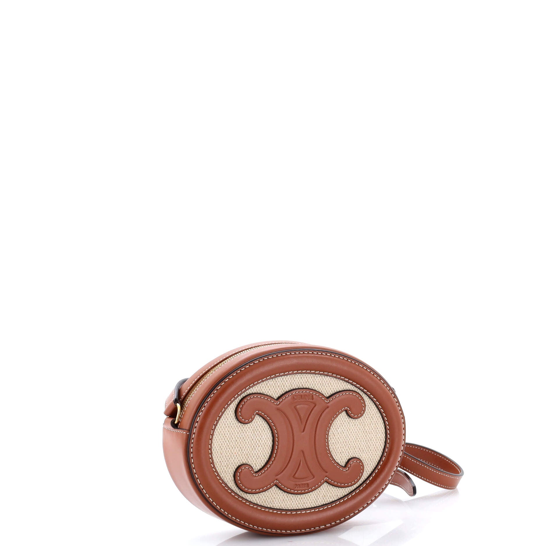 Triomphe Oval Crossbody Bag Canvas and Leather
