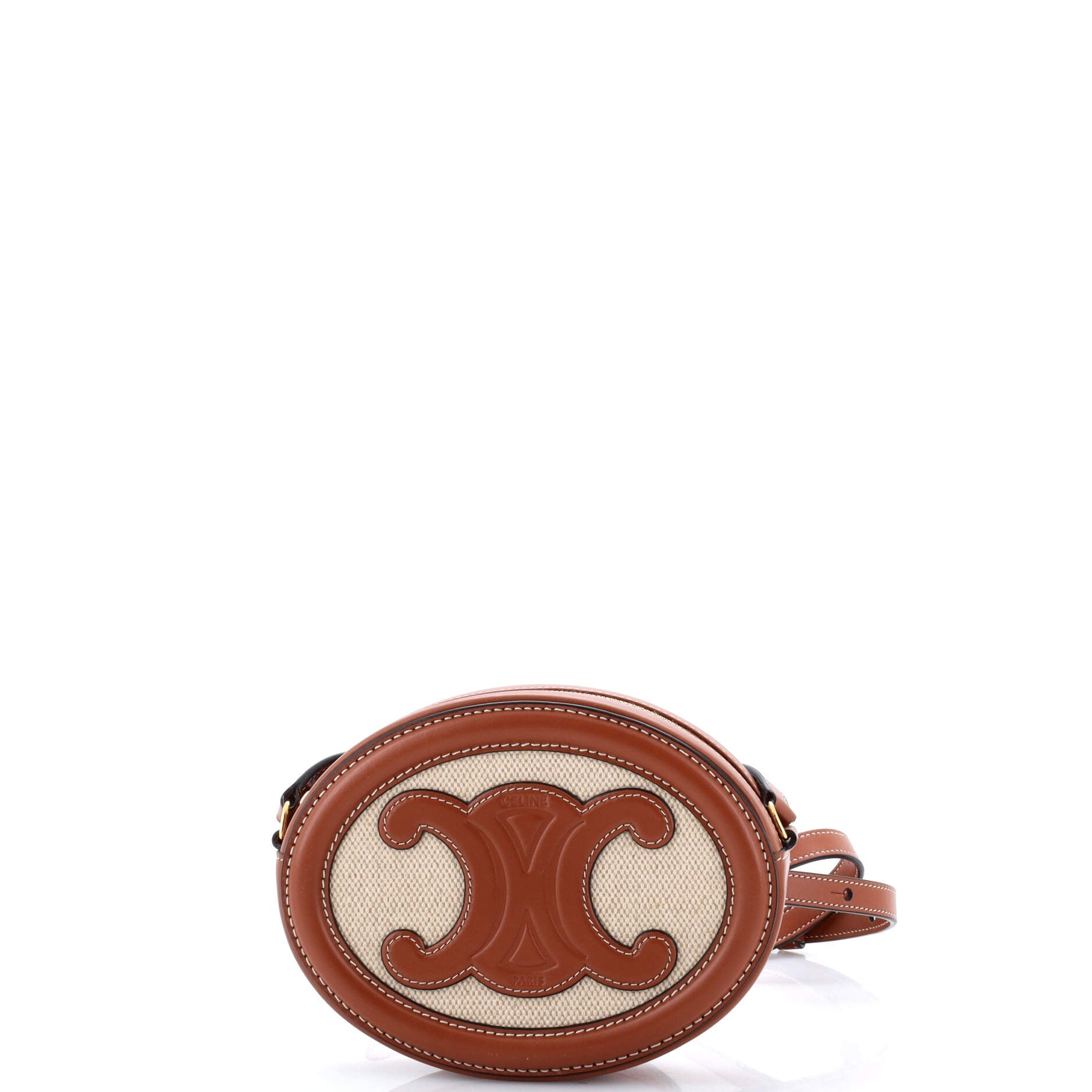 Triomphe Oval Crossbody Bag Canvas and Leather