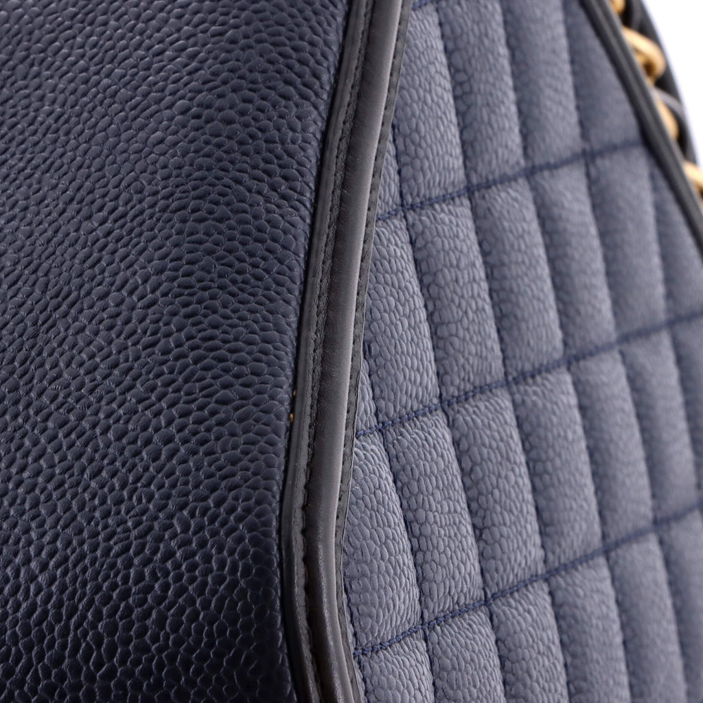Filigree Vanity Case Quilted Caviar Large