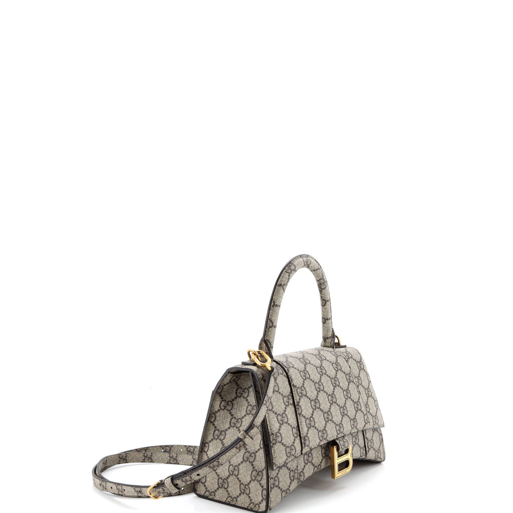 x Balenciaga The Hacker Project Hourglass Top Handle Bag GG Coated Canvas Small