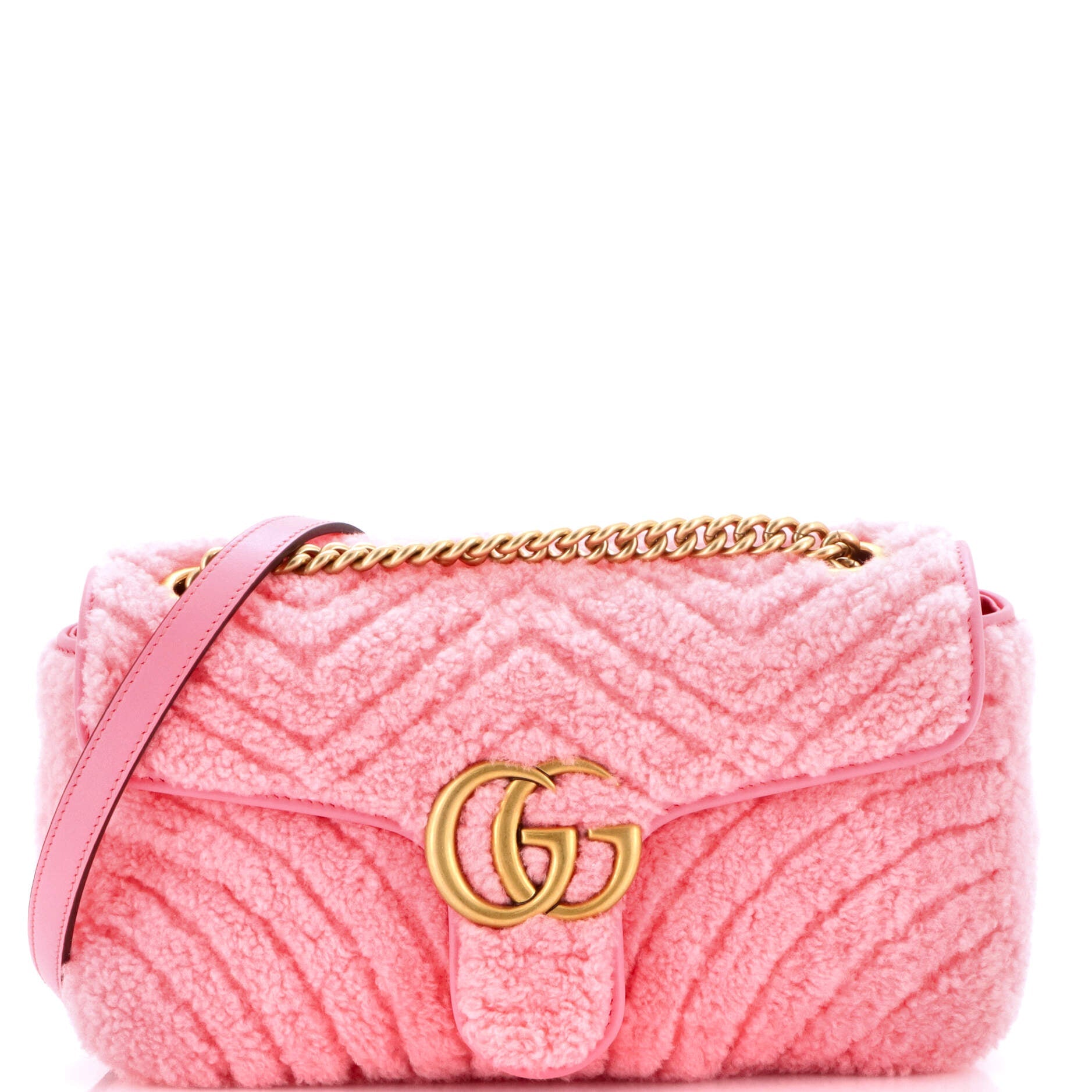 GG Marmont Flap Bag Matelasse Shearling Small