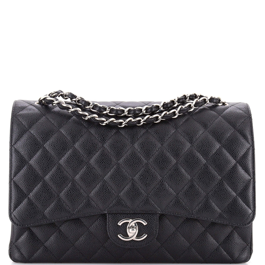 Classic Double Flap Bag Quilted Caviar Maxi