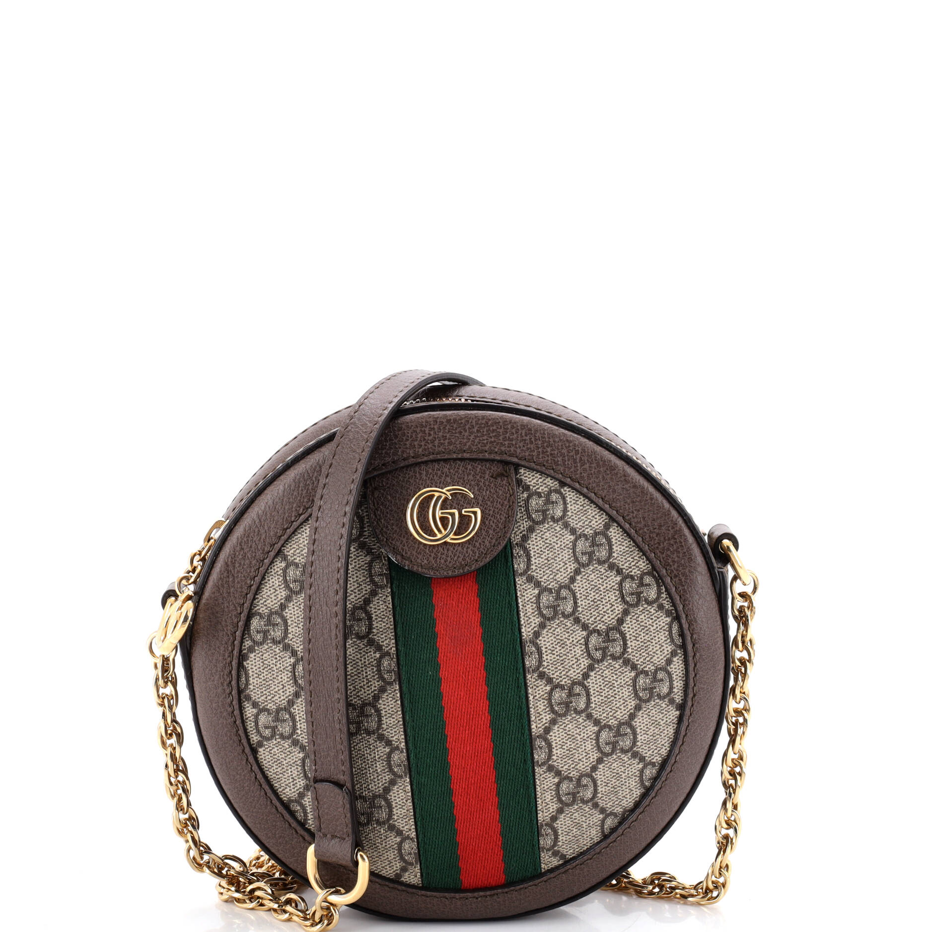 Ophidia Round Shoulder Bag GG Coated Canvas Mini