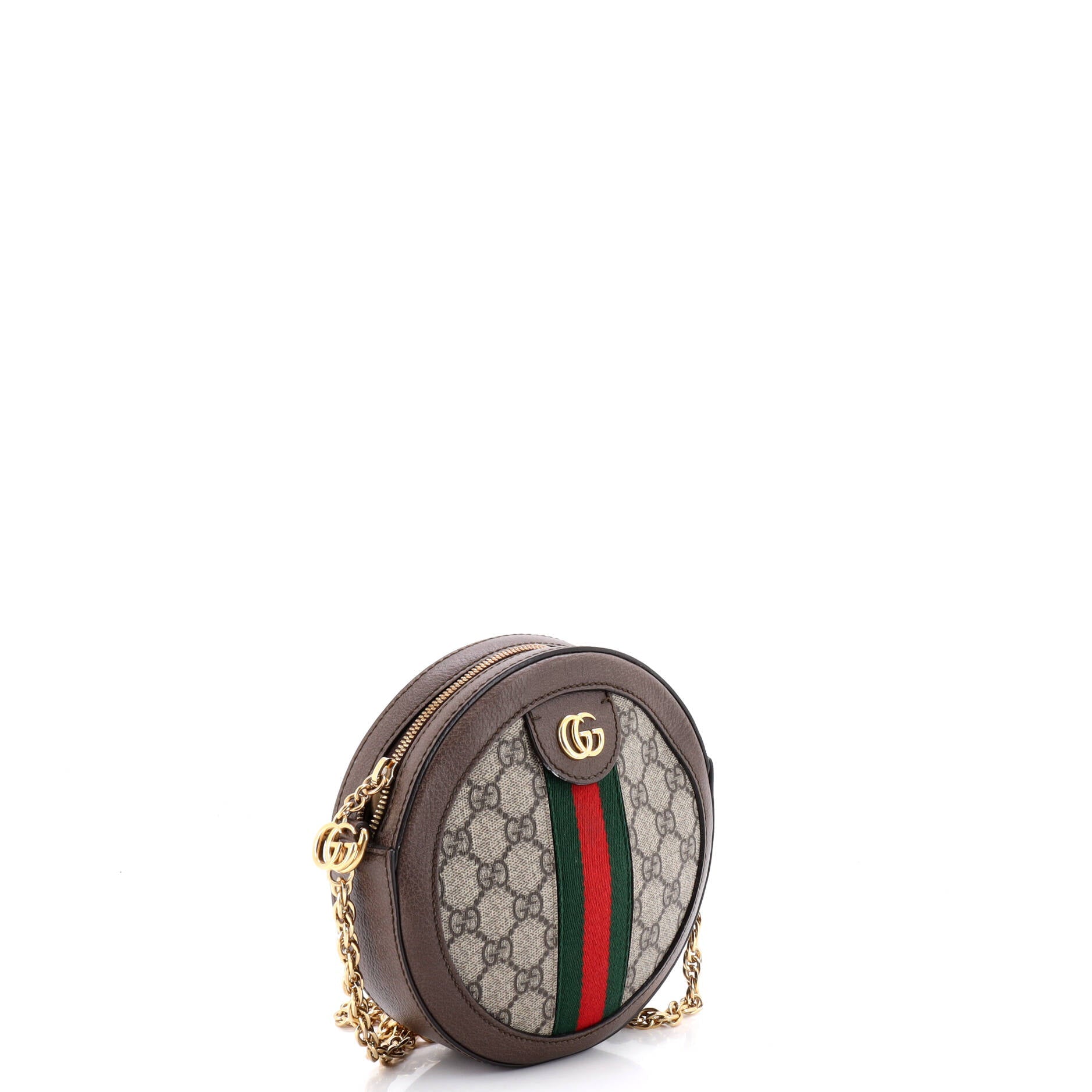 Ophidia Round Shoulder Bag GG Coated Canvas Mini