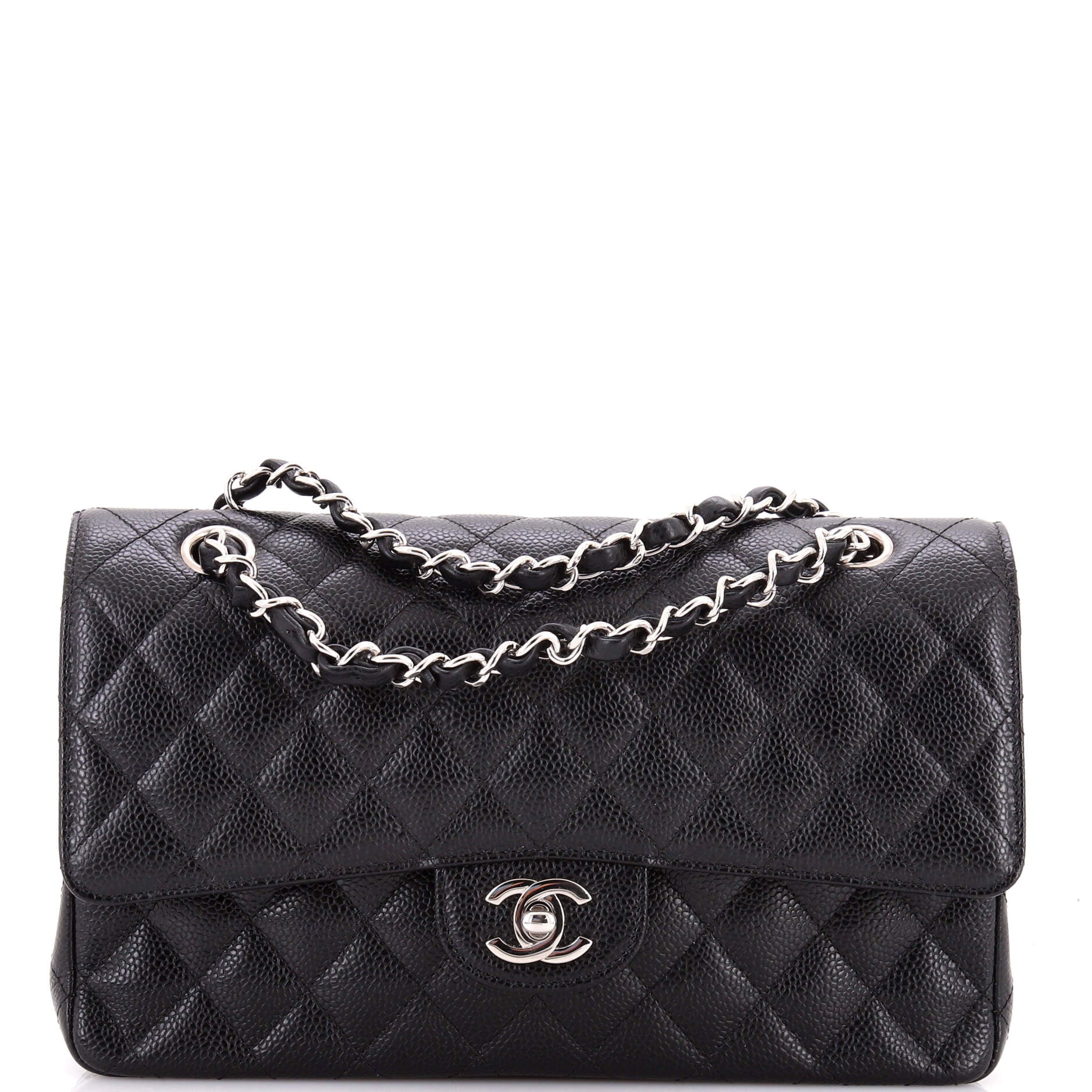 Classic Double Flap Bag Quilted Caviar Medium