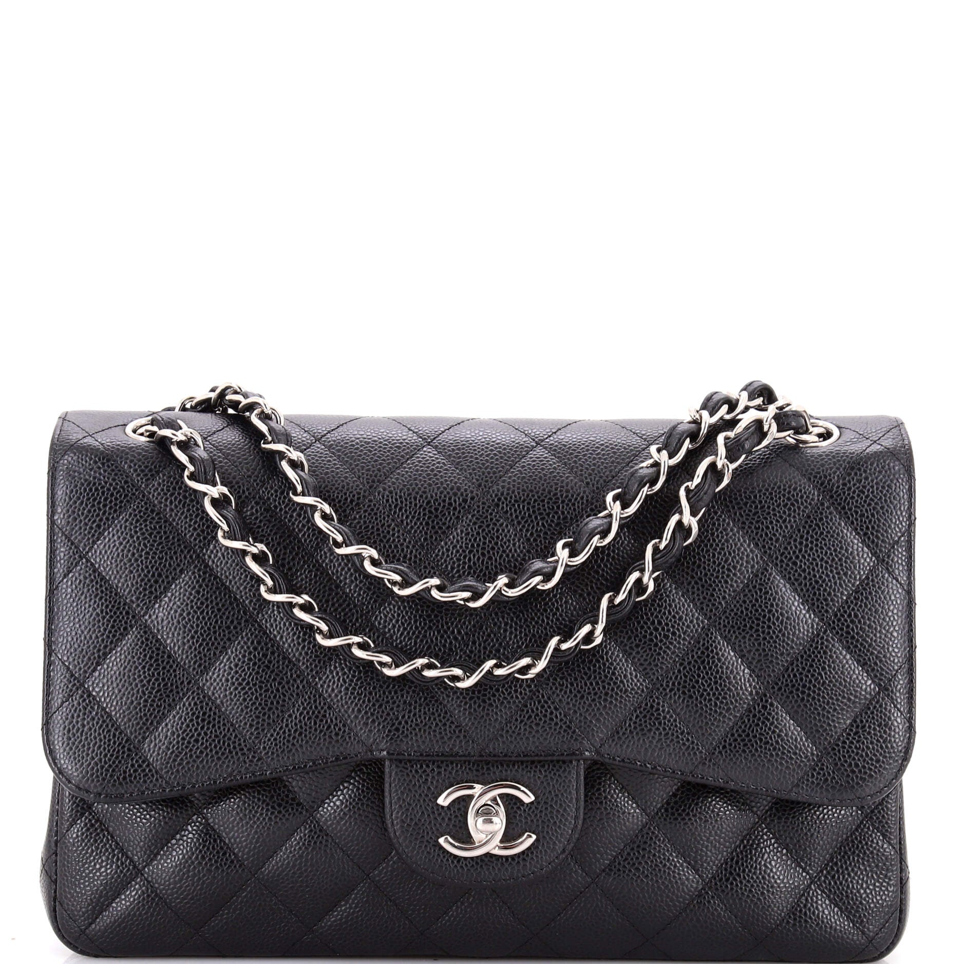 Classic Double Flap Bag Quilted Caviar Jumbo