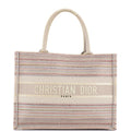 Book Tote Multicolor Stripes Embroidered Canvas Medium