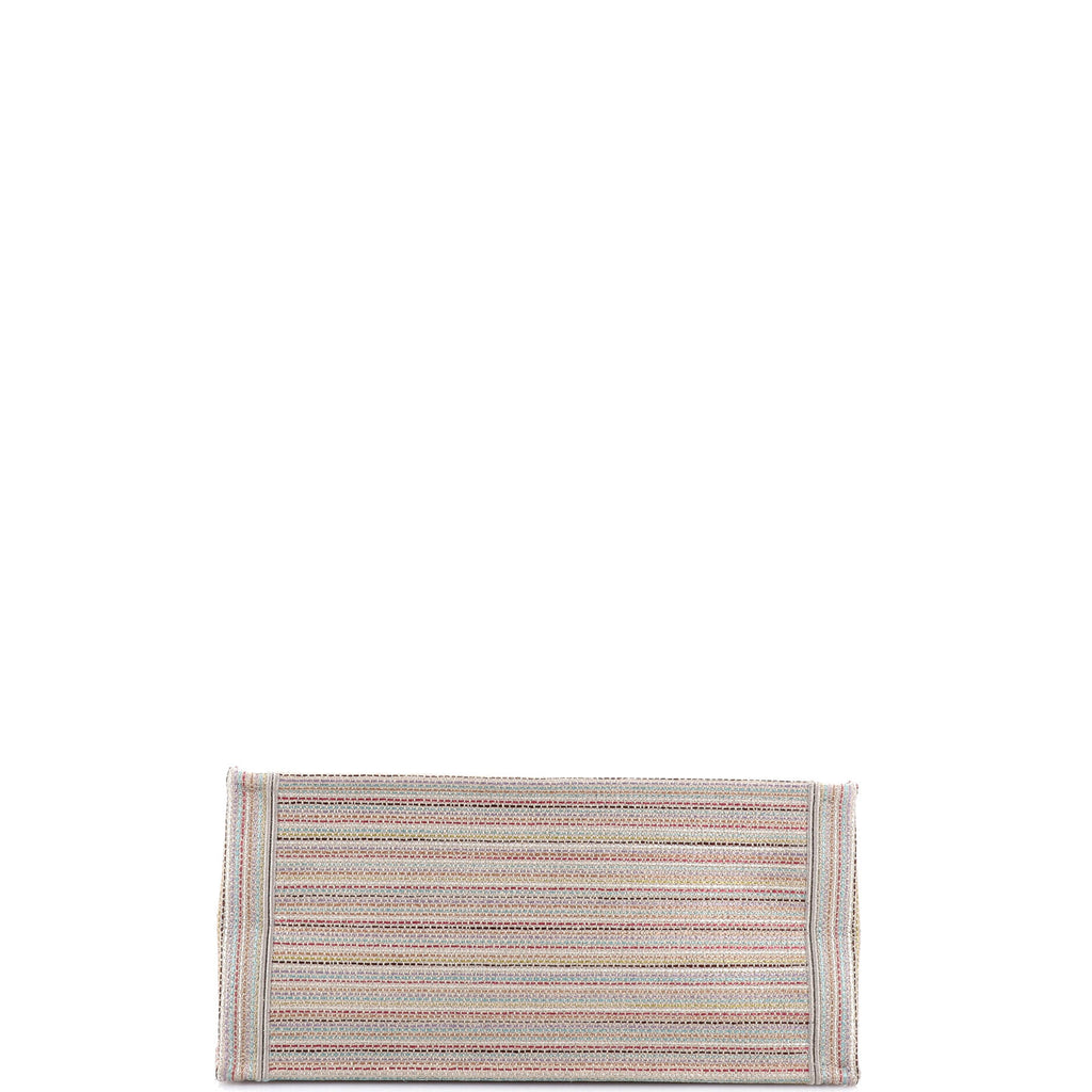 Book Tote Multicolor Stripes Embroidered Canvas Medium
