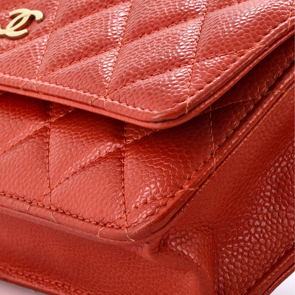 Wallet on Chain Quilted Caviar