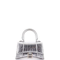 Hourglass Top Handle Bag Crocodile Embossed Leather XS
